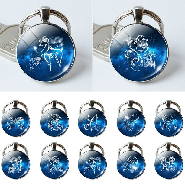 12 Constellation Zodiac Sign Round Keyring UK Seller 12 Constellation Zodiac Sign Round Keyring UK Seller